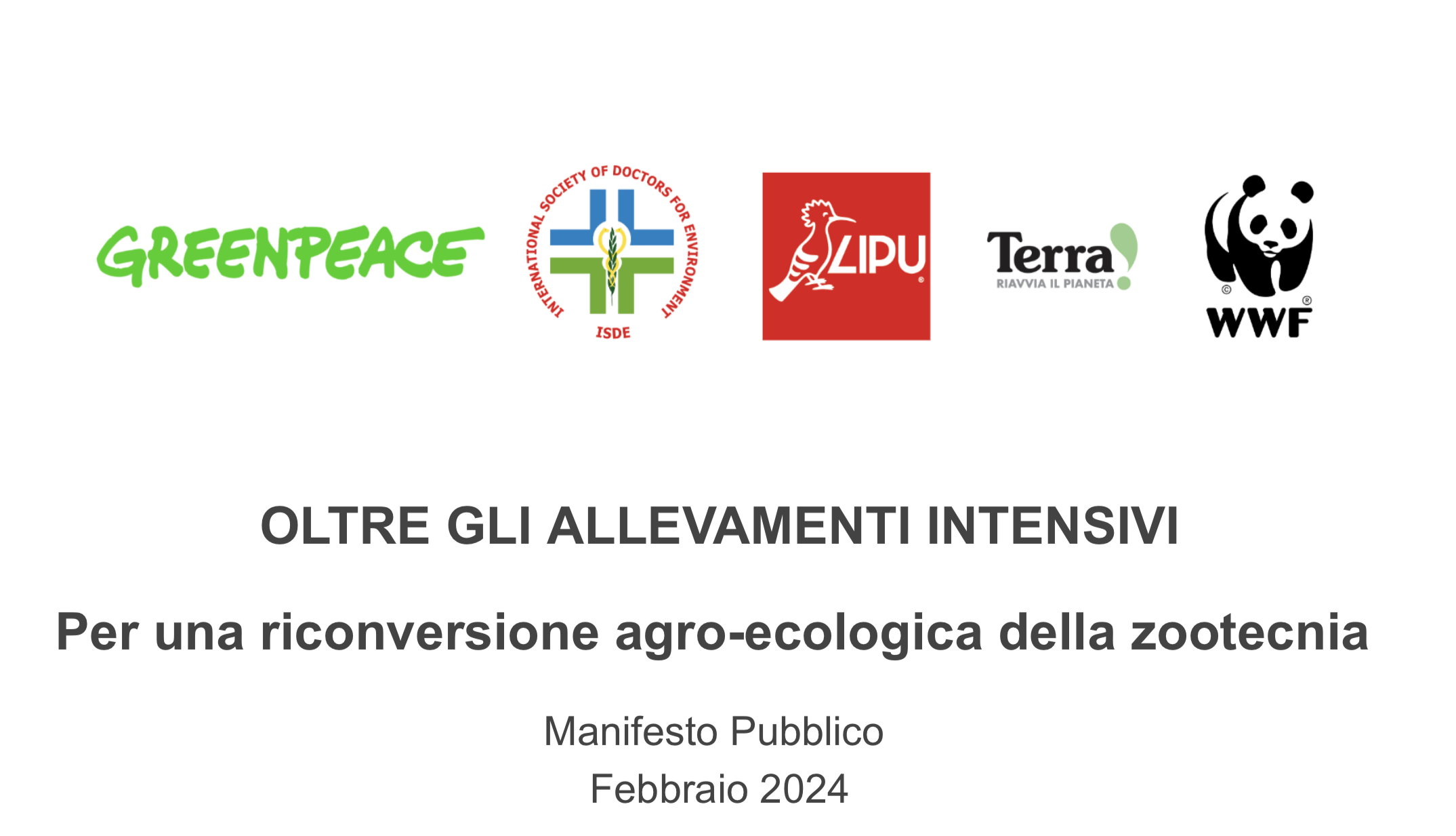 Oltre gli allevamenti intensivi, una proposta di legge presentata oggi in Parlamento da Greenpeace, ISDE-Medici per l’ambiente, Lipu, Terra! e WWF